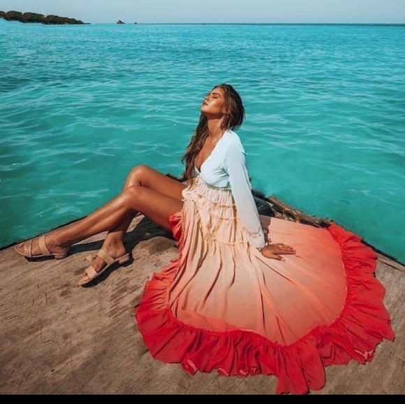 Boho Rainbow High Low Maxi Dress - Picture 7 of 14